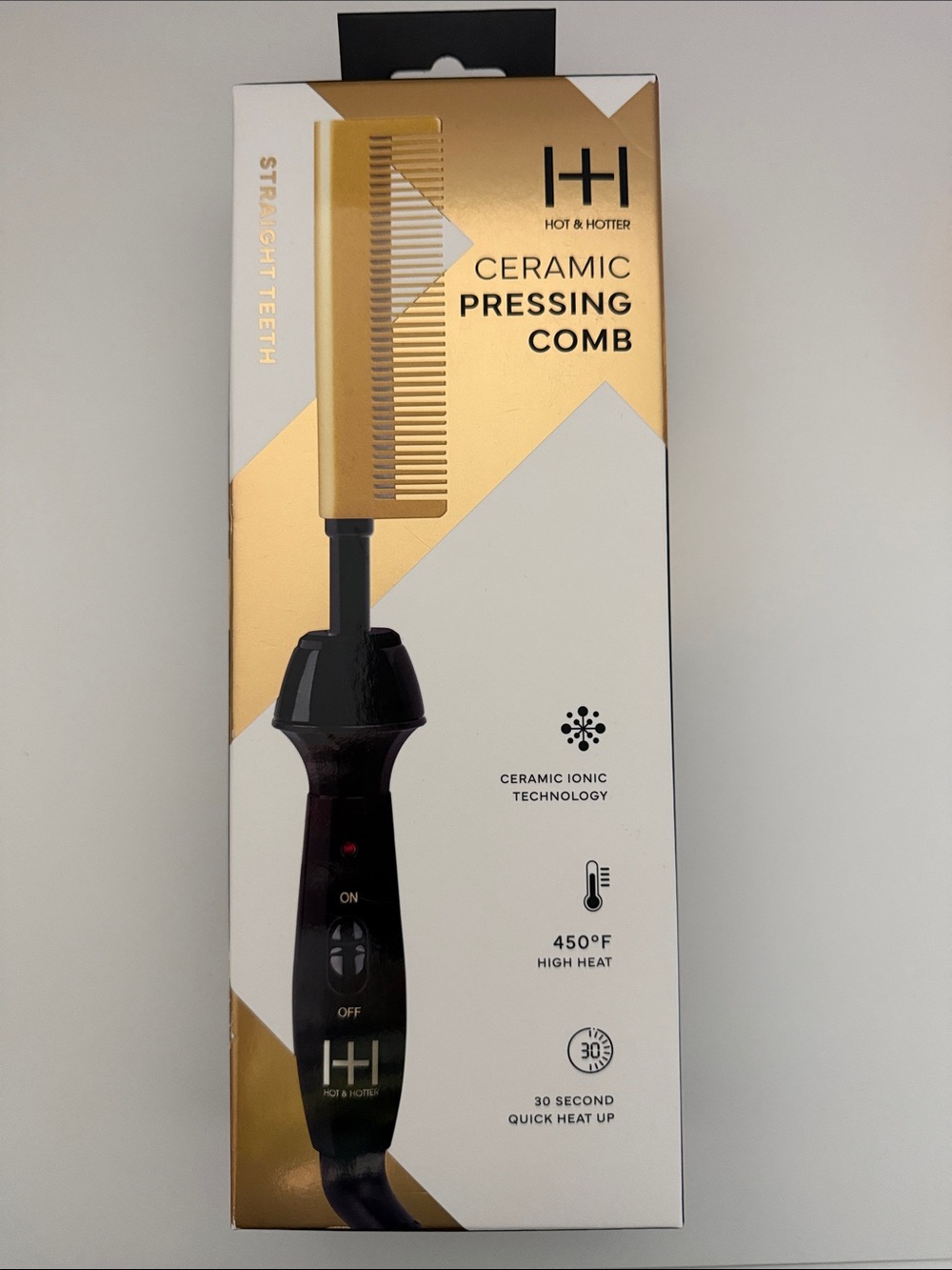 Gold Ceramic Pressing Comb - Straightening Comb